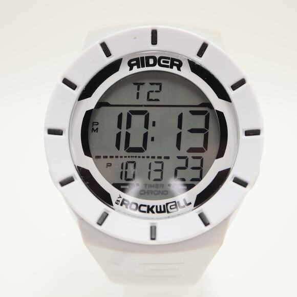 Rider by Rockwell Mens White Digital Sport 49mm Watch Chrono Alarm New Battery - Picture 5 of 12